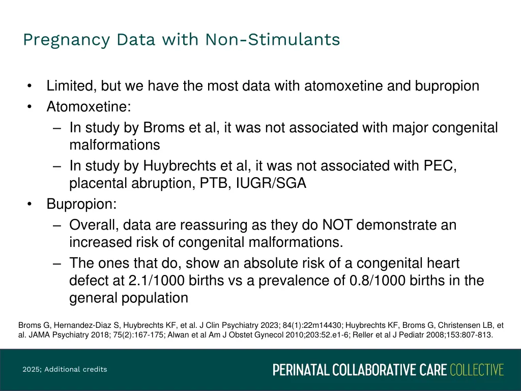 pregnancy data with non stimulants