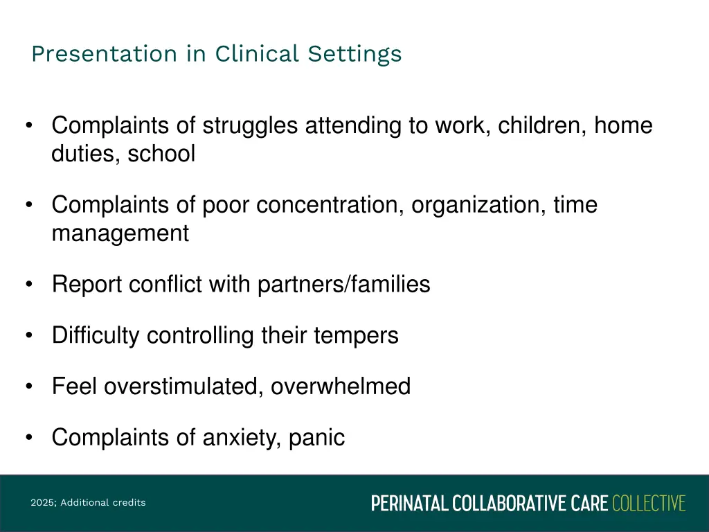 presentation in clinical settings