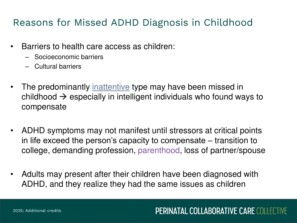 reasons for missed adhd diagnosis in childhood