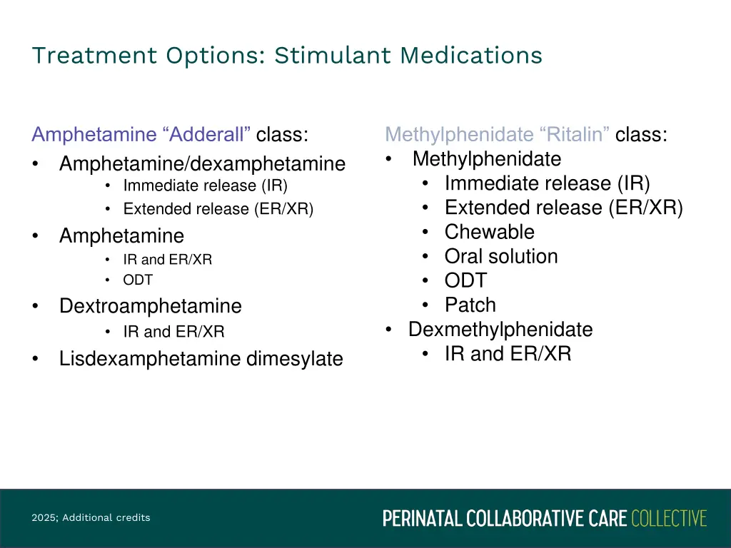 treatment options stimulant medications