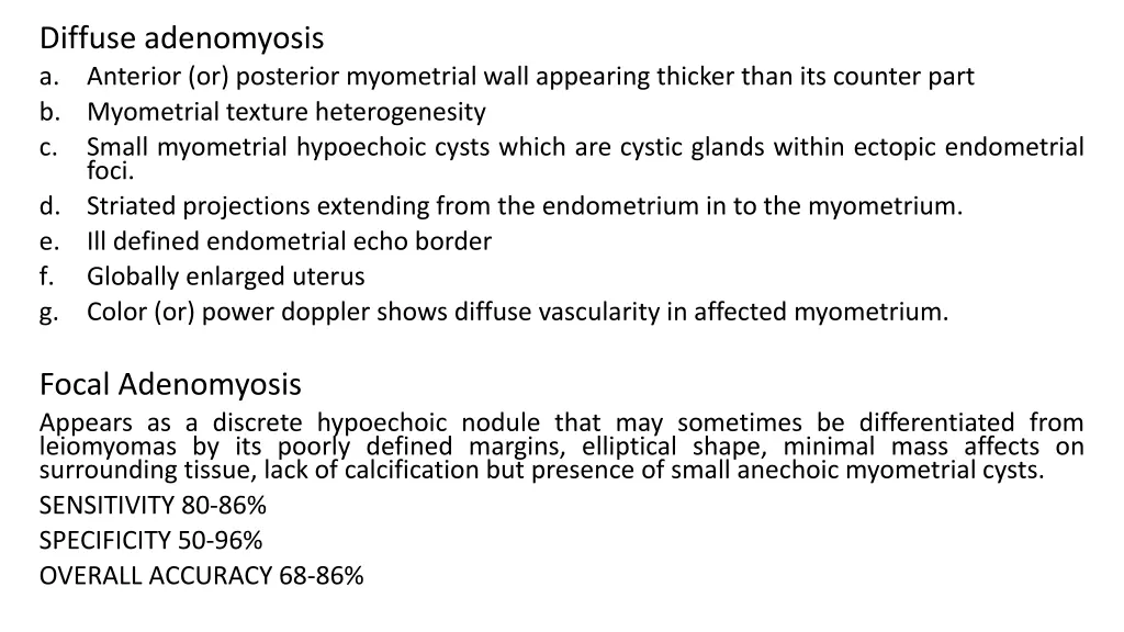 diffuse adenomyosis a anterior or posterior