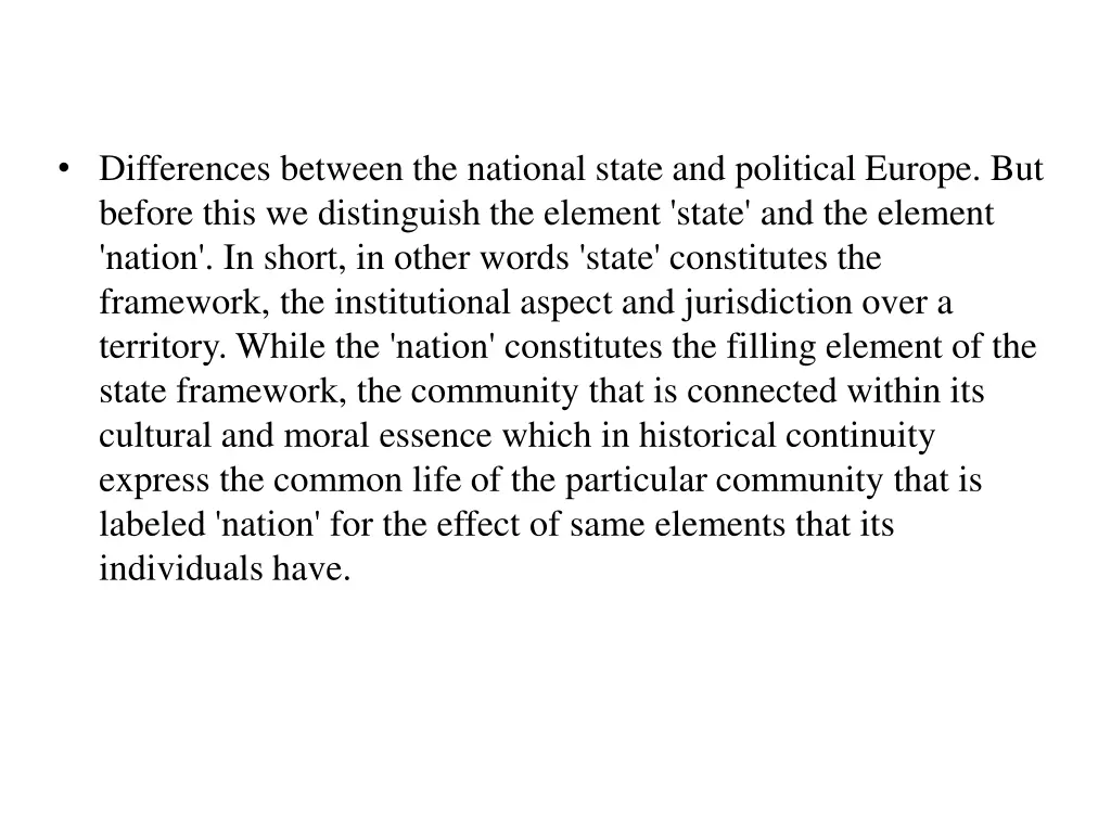 differences between the national state