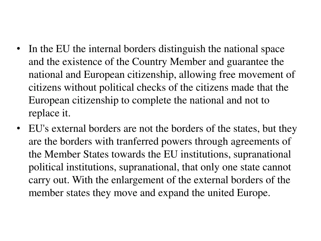 in the eu the internal borders distinguish