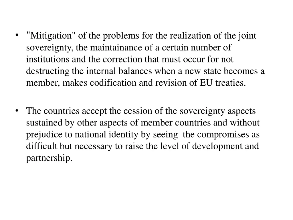 mitigation of the problems for the realization