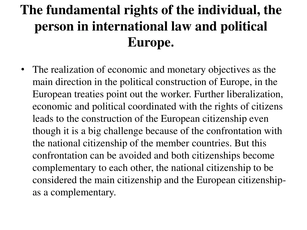 the fundamental rights of the individual