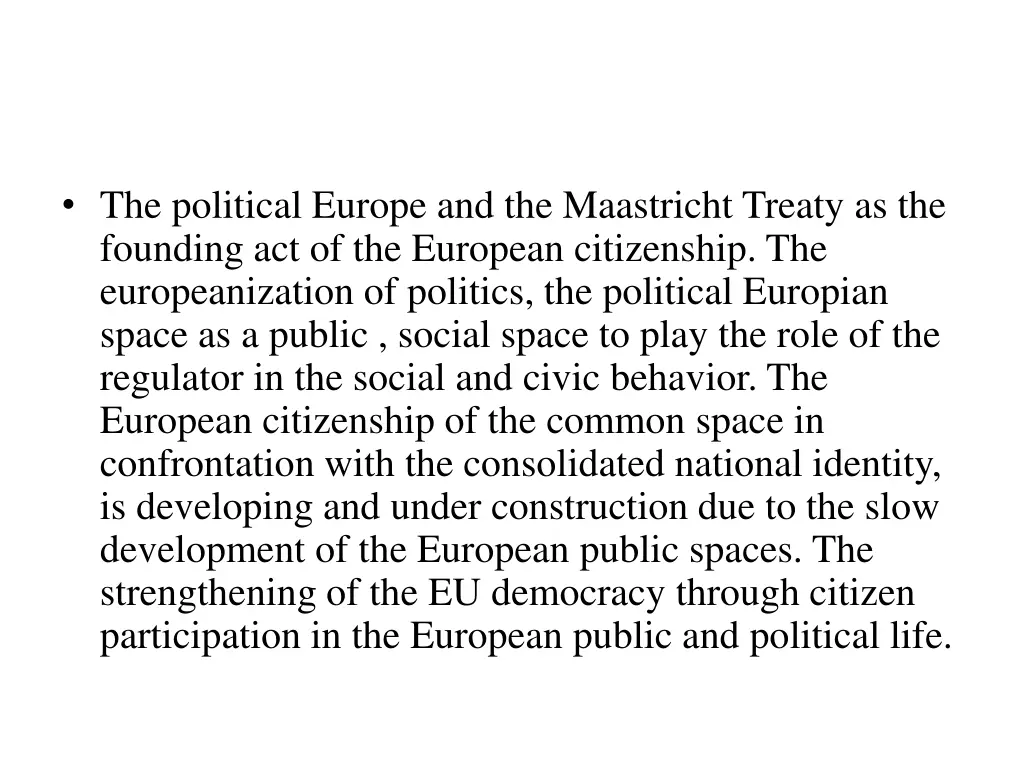 the political europe and the maastricht treaty