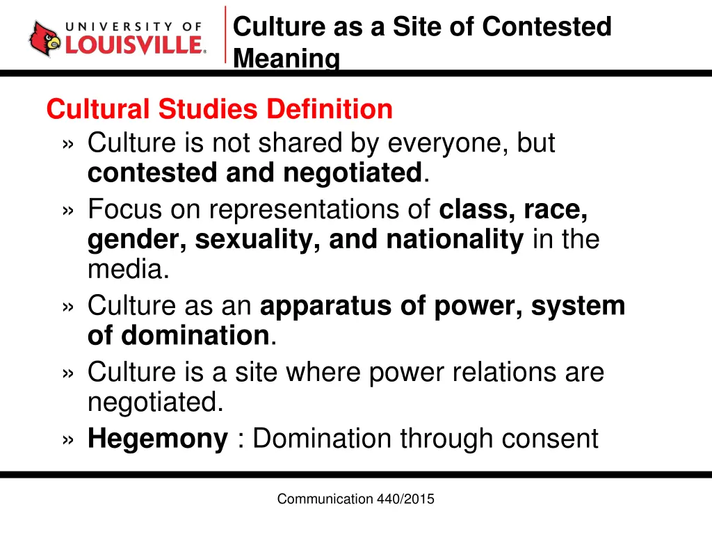 culture as a site of contested meaning
