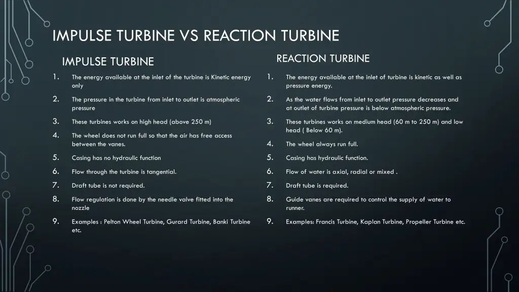 impulse turbine vs reaction turbine