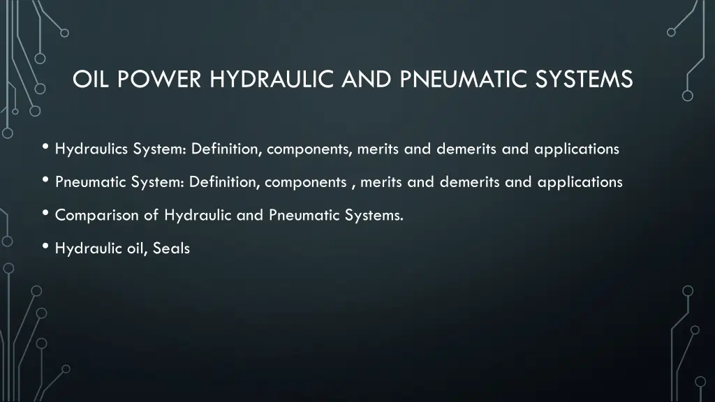 oil power hydraulic and pneumatic systems