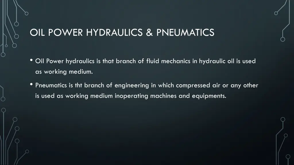 oil power hydraulics pneumatics
