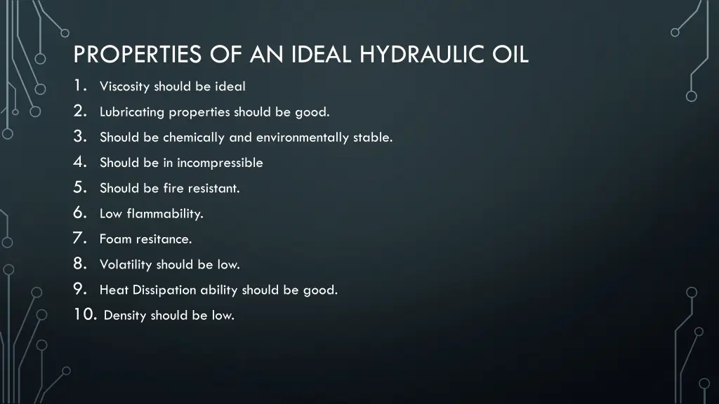 properties of an ideal hydraulic oil 1 viscosity