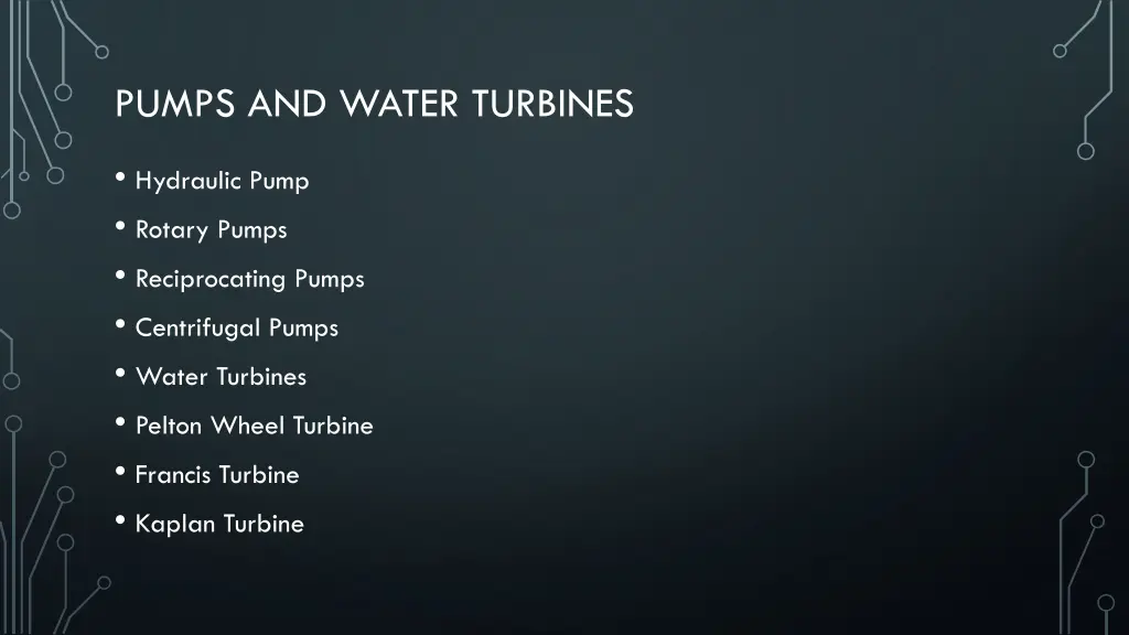 pumps and water turbines