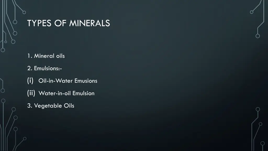 types of minerals
