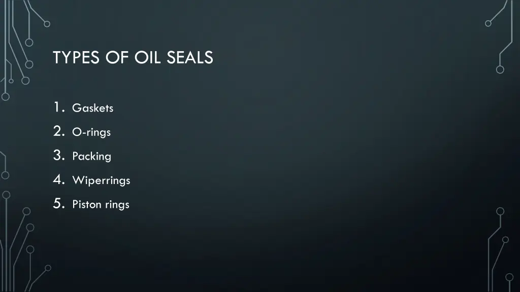 types of oil seals