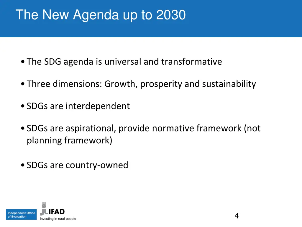 the new agenda up to 2030