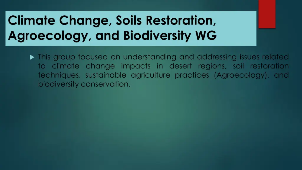 climate change soils restoration agroecology