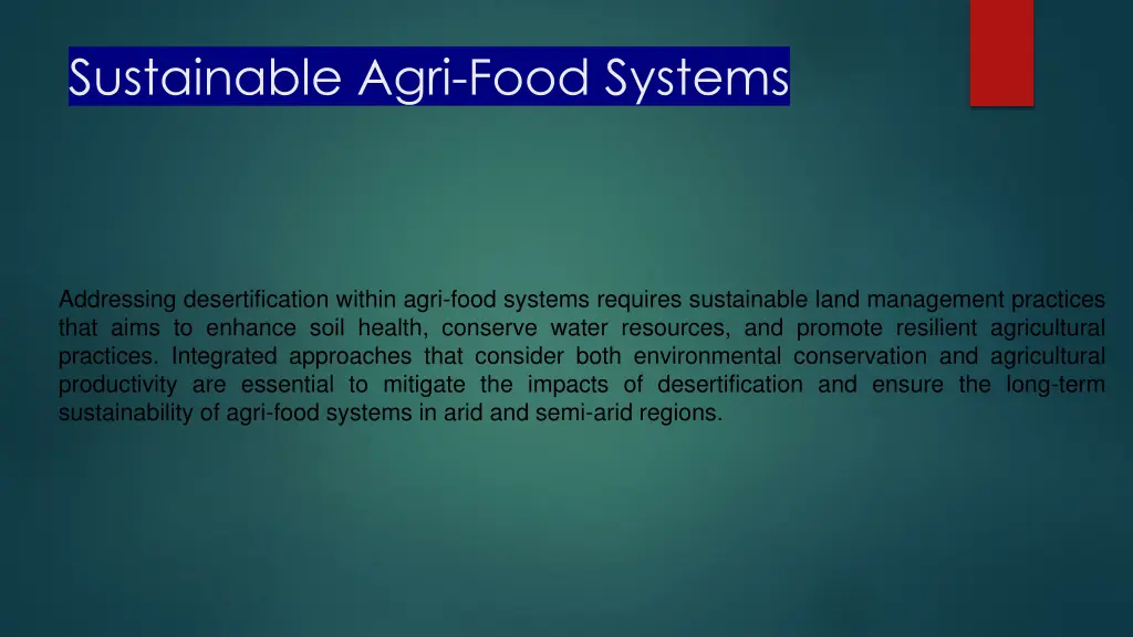 sustainable agri food systems
