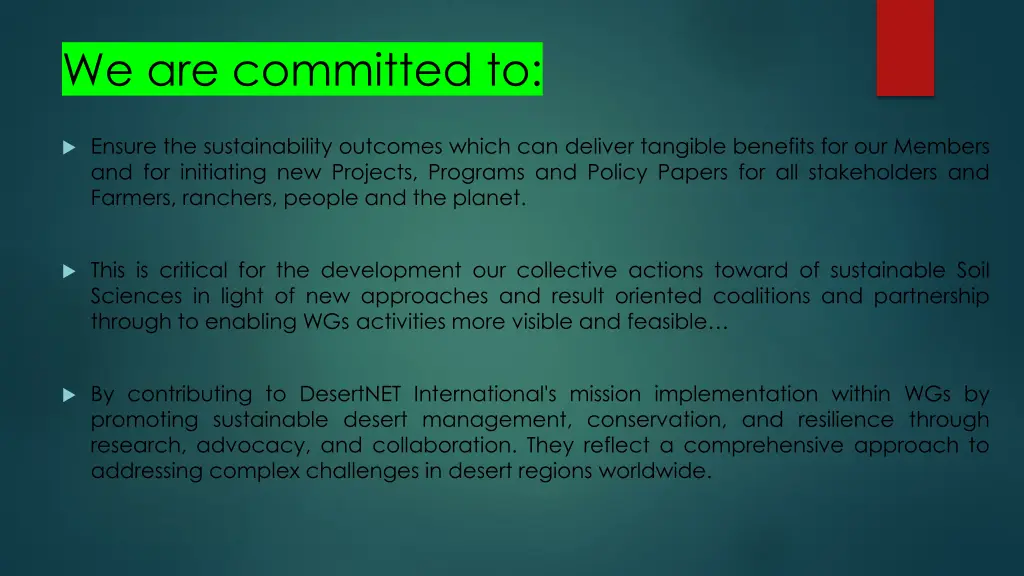 we are committed to