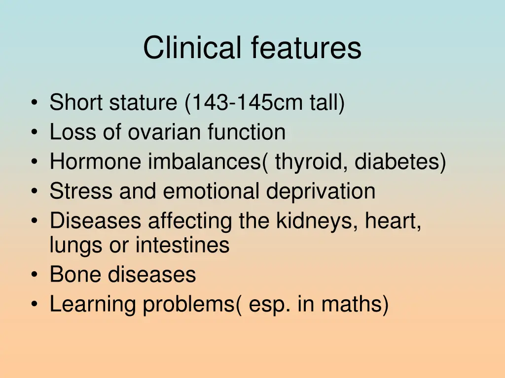 clinical features