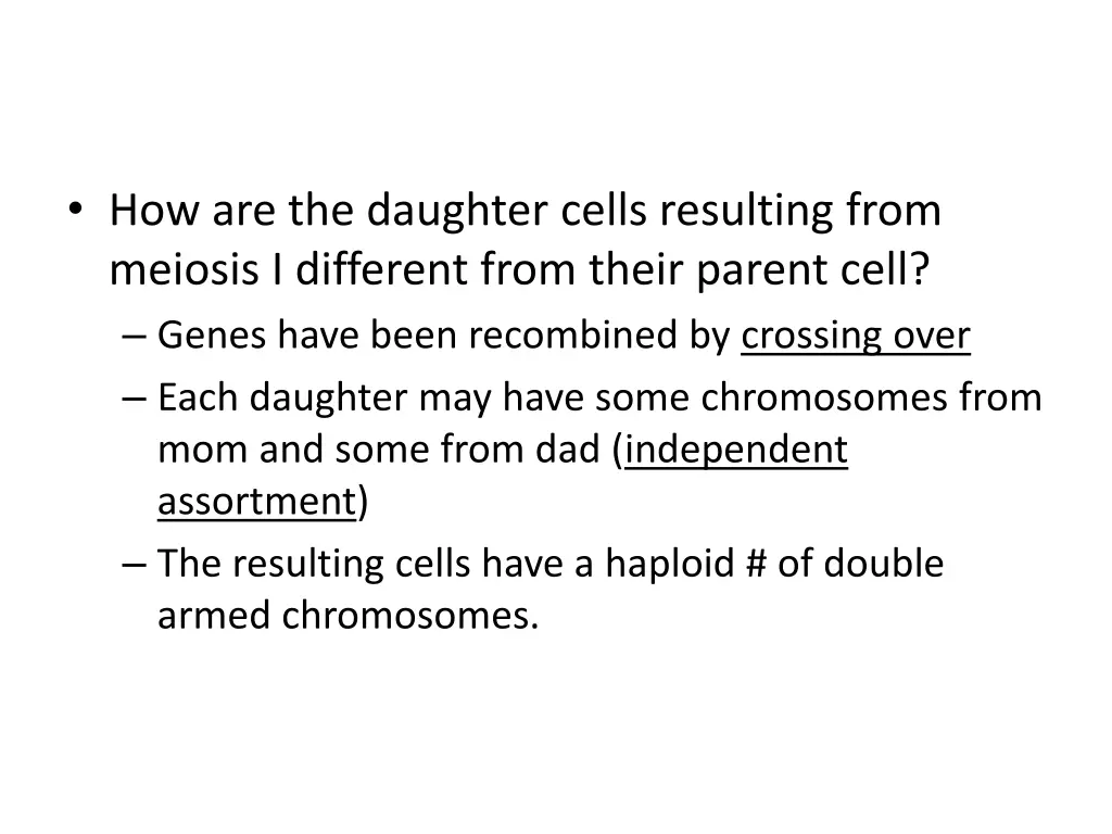 how are the daughter cells resulting from meiosis