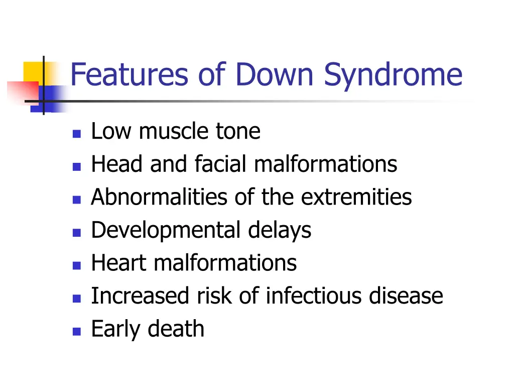 features of down syndrome