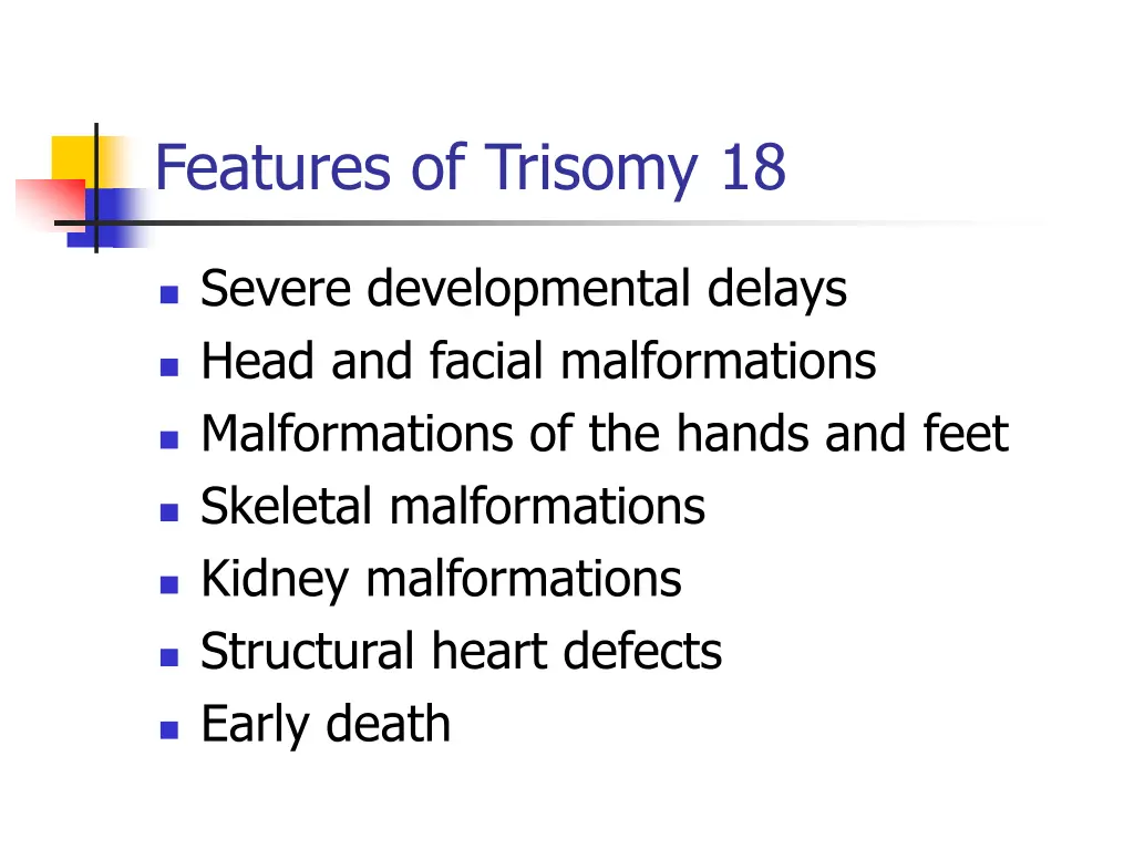 features of trisomy 18