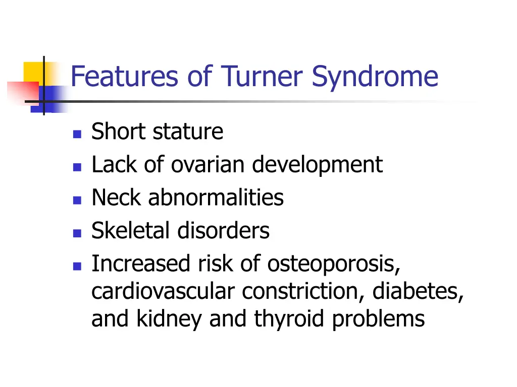 features of turner syndrome