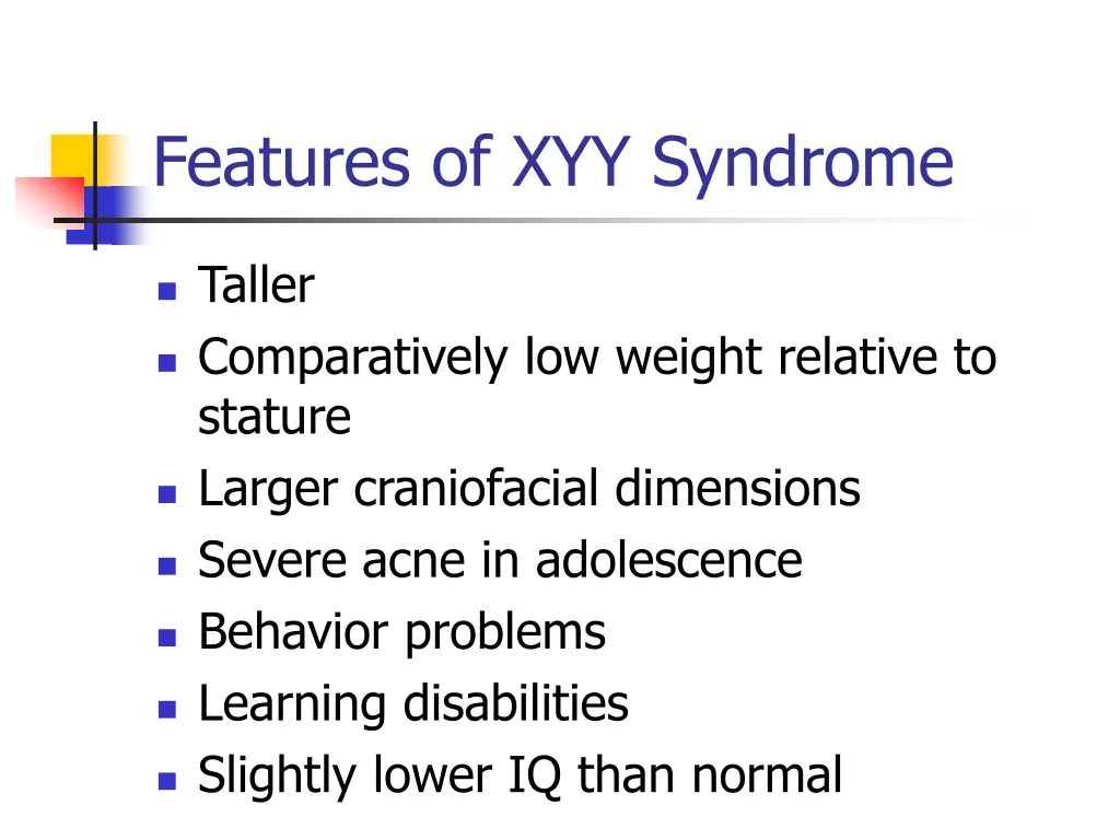features of xyy syndrome