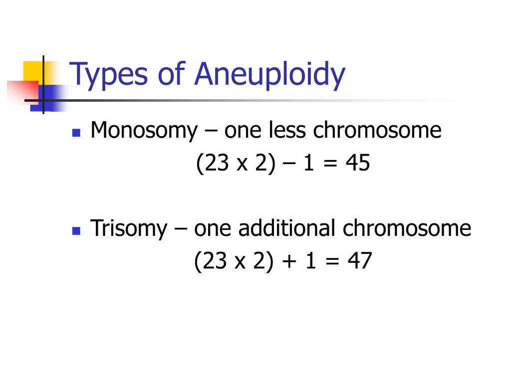 types of aneuploidy