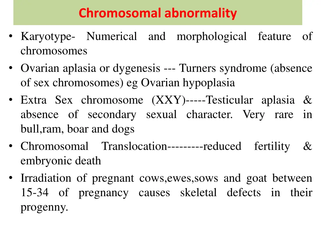 chromosomal abnormality
