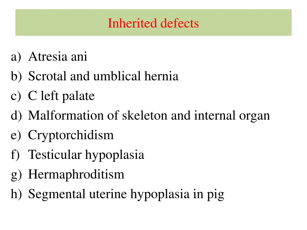 inherited defects
