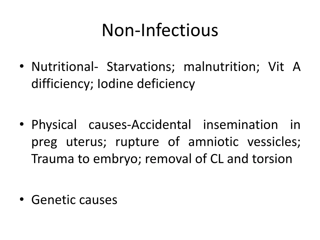 non infectious