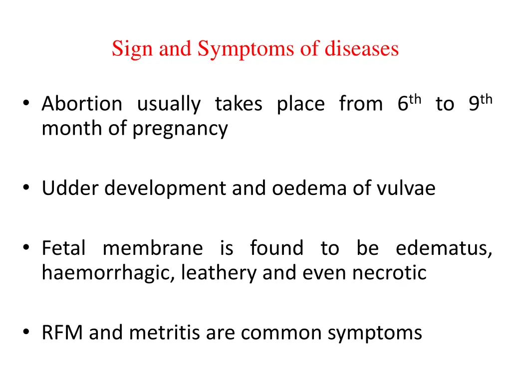 sign and symptoms of diseases
