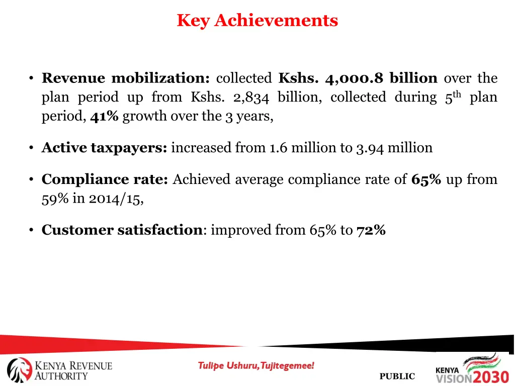 key achievements