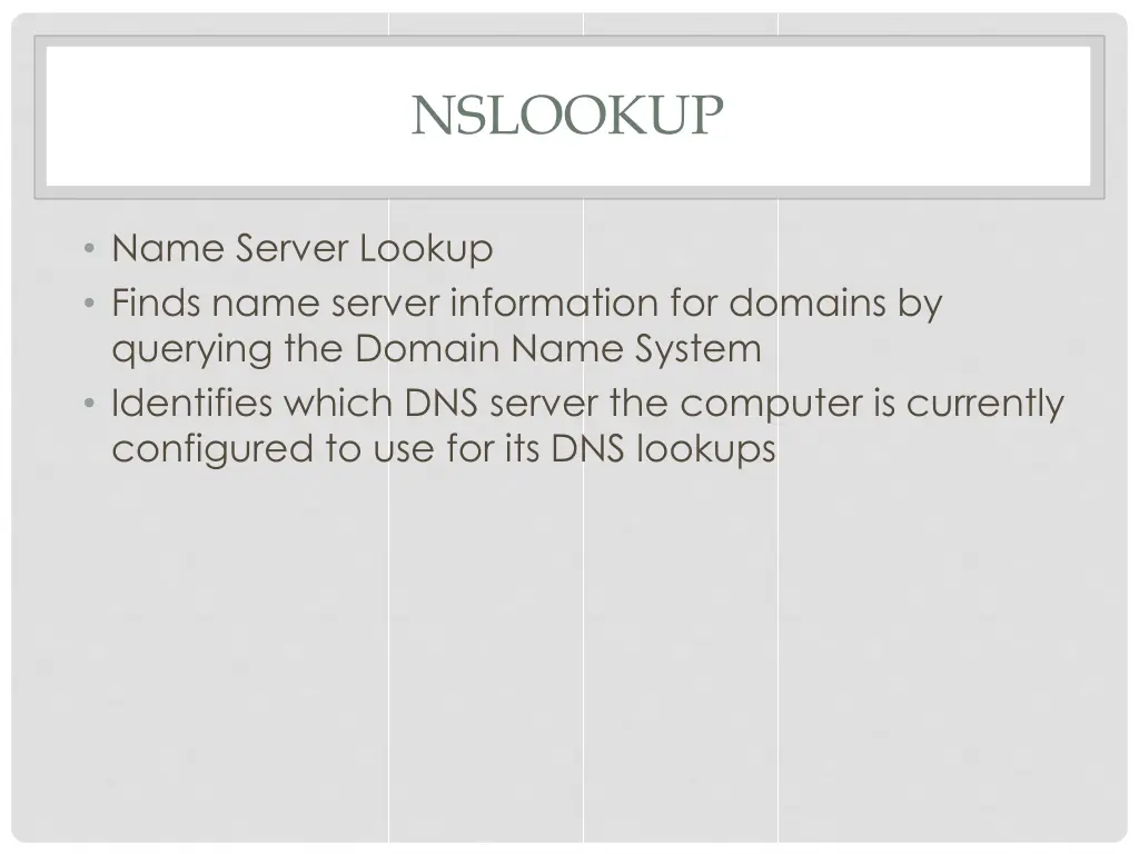 nslookup