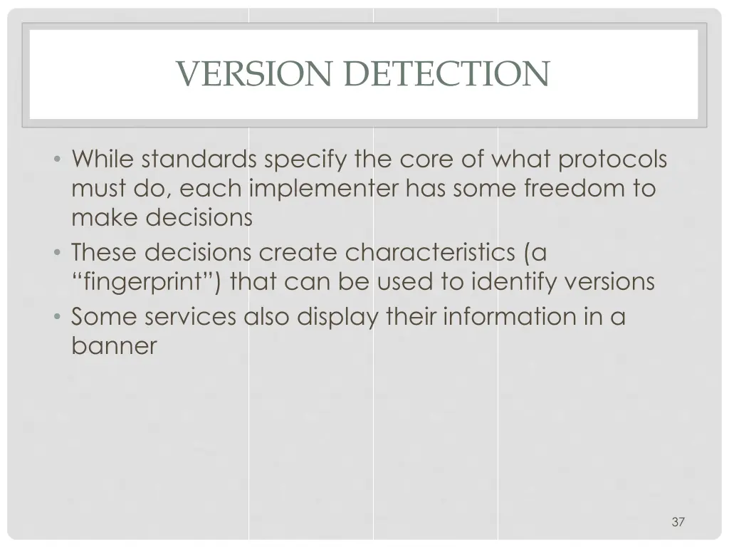 version detection