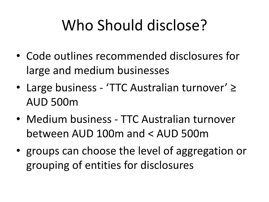 who should disclose