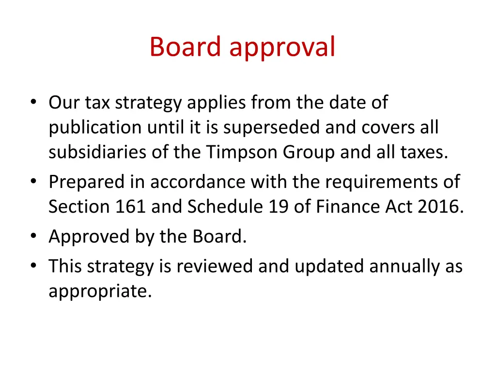 board approval