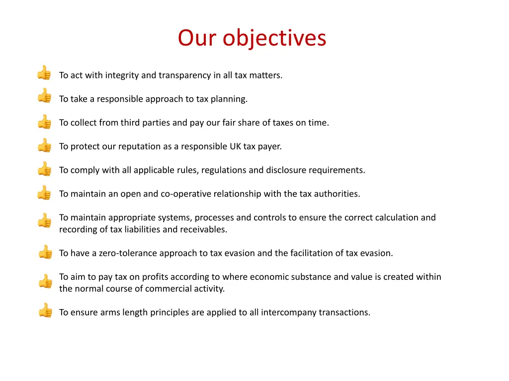 our objectives