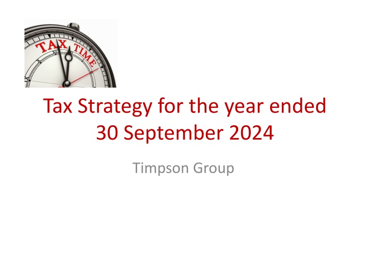 tax strategy for the year ended 30 september 2024