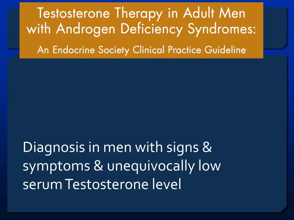 diagnosis in men with signs symptoms