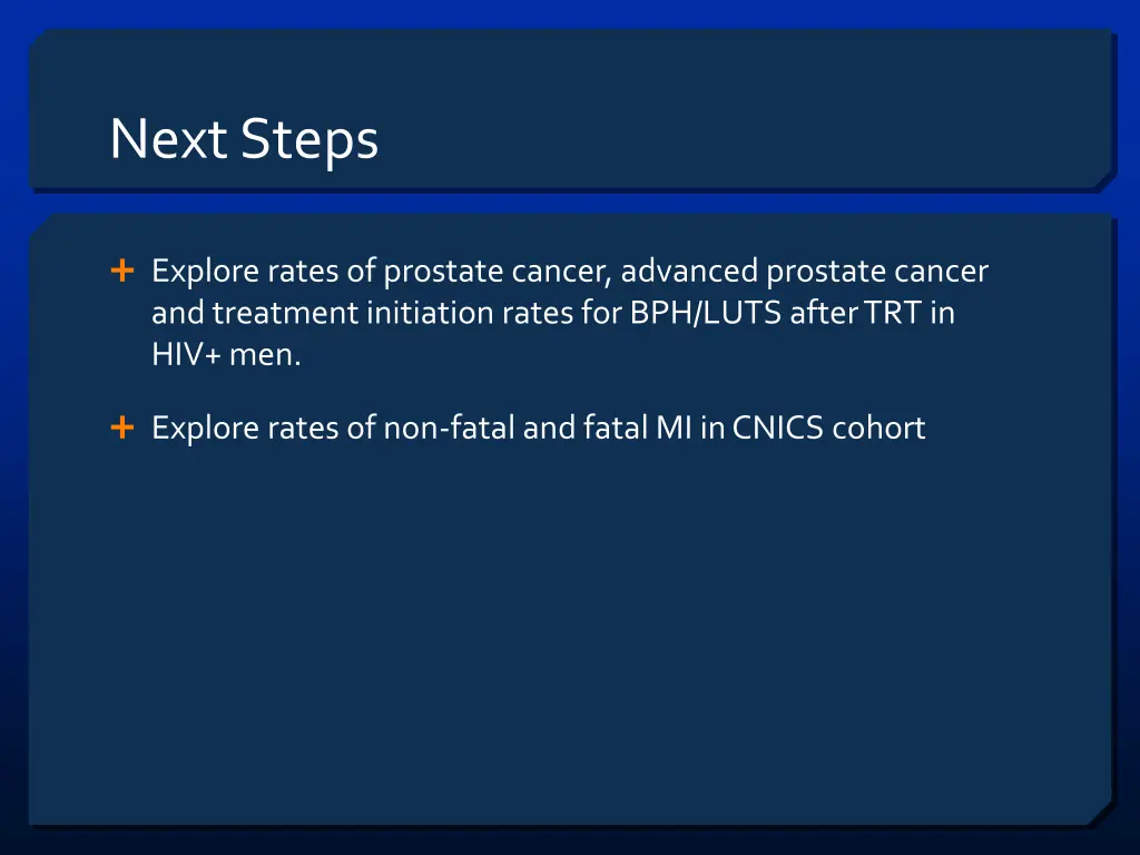 next steps