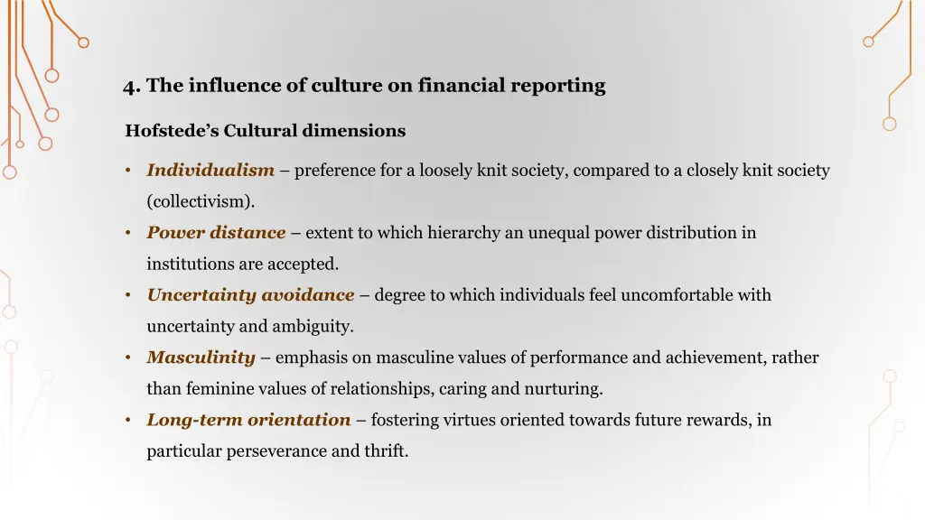 4 the influence of culture on financial reporting