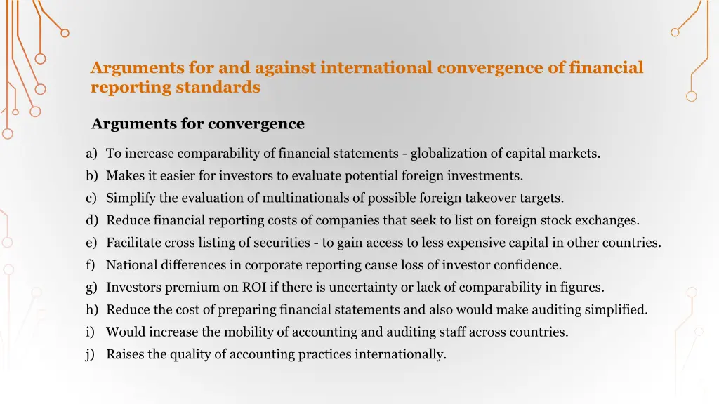 arguments for and against international