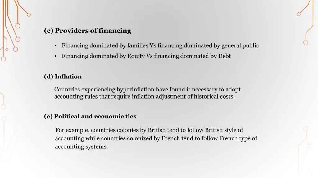 c providers of financing