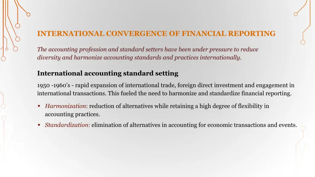 international convergence of financial reporting
