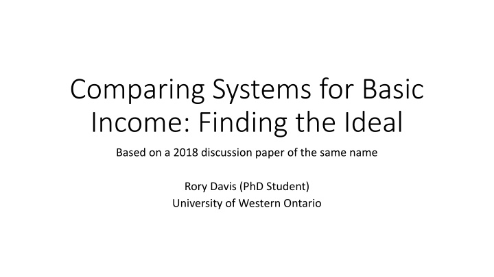 comparing systems for basic income finding