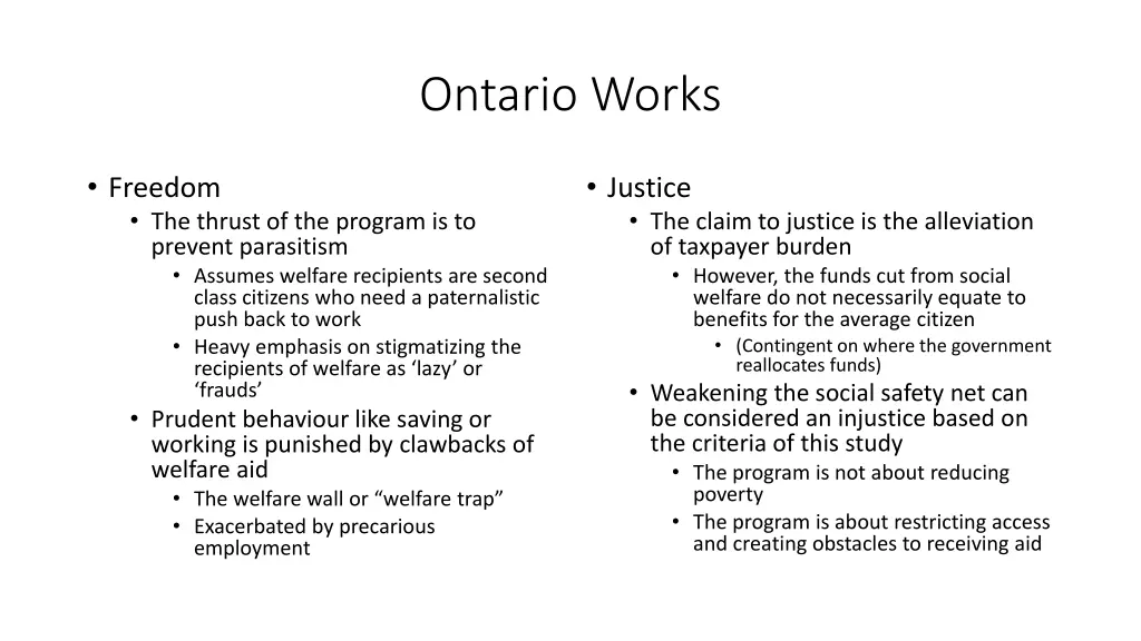 ontario works