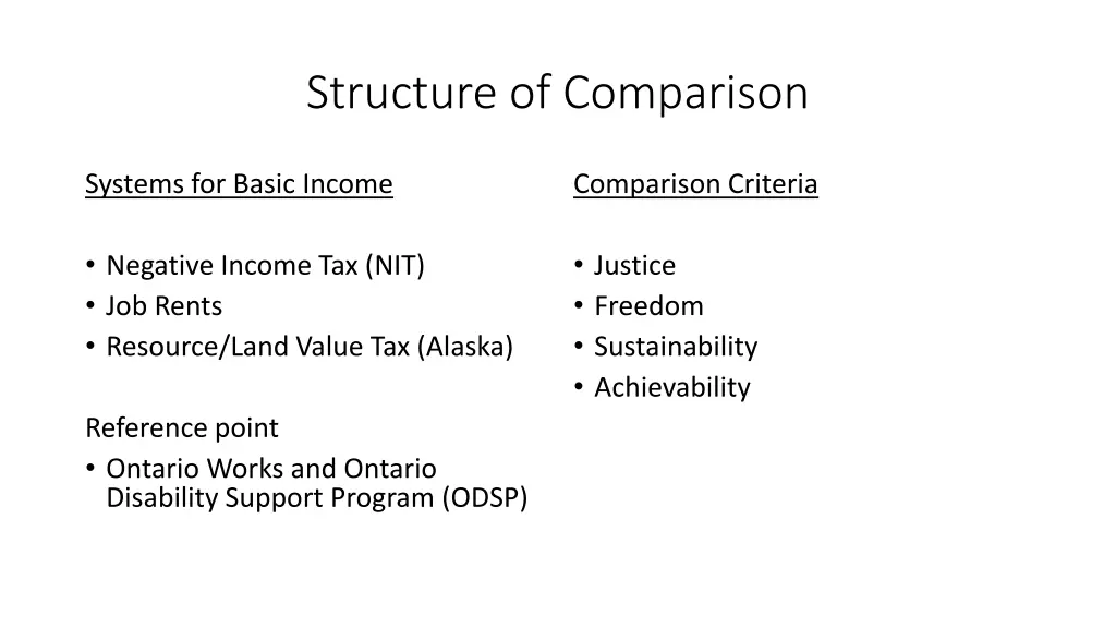structure of comparison