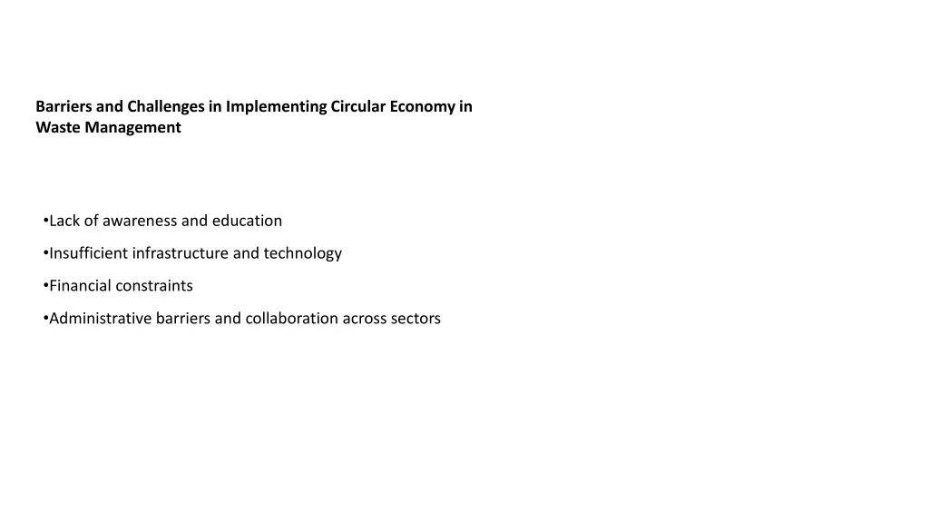 barriers and challenges in implementing circular